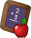 Chalkboard with apple clipart
